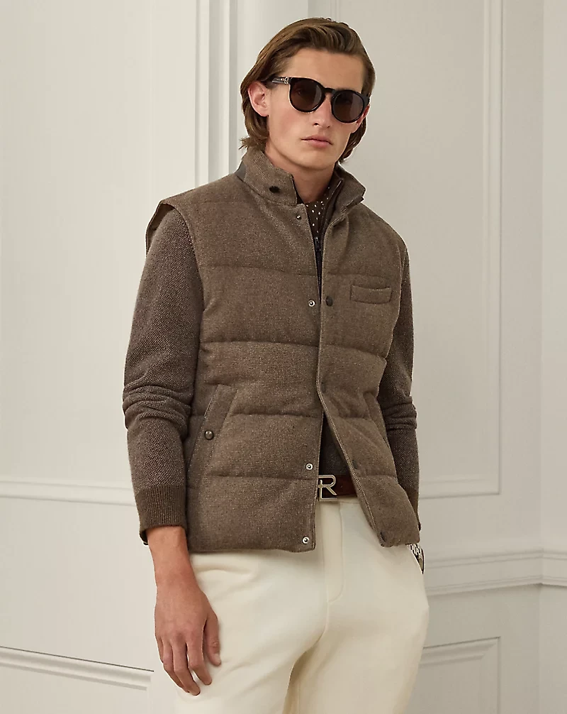 Whitwell Wool-Blend Tweed Down Vest