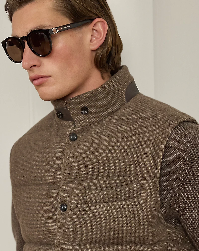 Whitwell Wool-Blend Tweed Down Vest