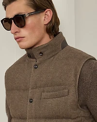 Whitwell Wool-Blend Tweed Down Vest