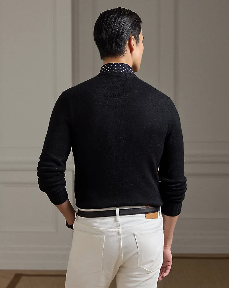 Silk-Linen Crewneck Sweater