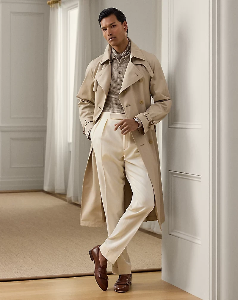 Houndstooth Cashmere Polo-Collar Sweater