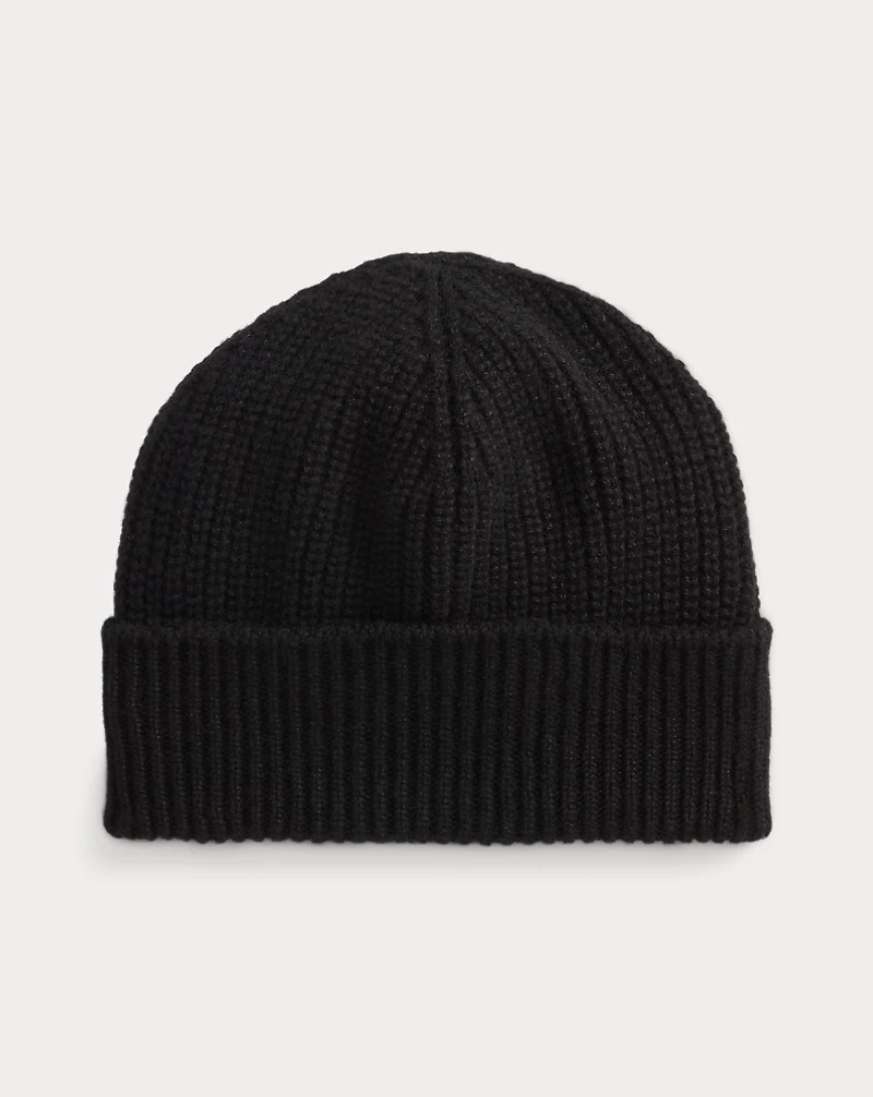 Rib-Knit Cashmere Beanie