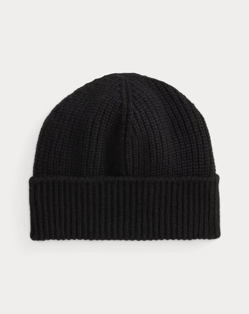 Rib-Knit Cashmere Beanie