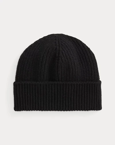 Rib-Knit Cashmere Beanie
