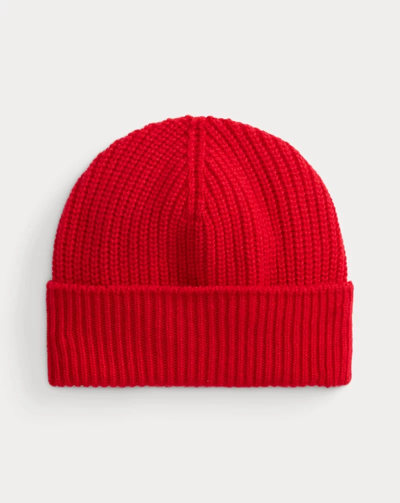 Rib-Knit Cashmere Beanie