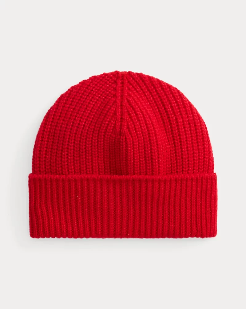 Rib-Knit Cashmere Beanie