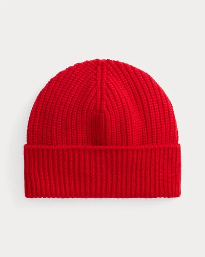 Rib-Knit Cashmere Beanie