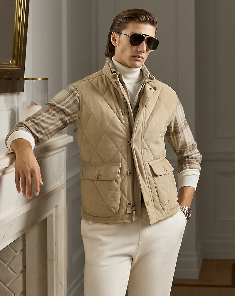 Carleton Quilted Suede Vest