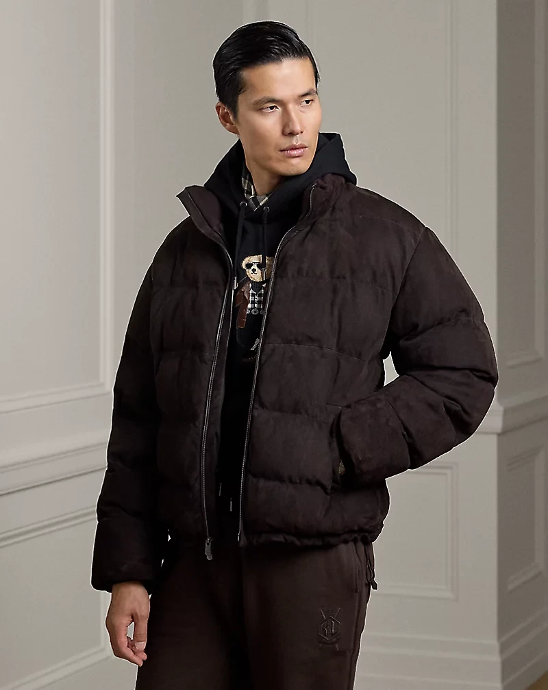 Emerson Quilted Suede Down Jacket