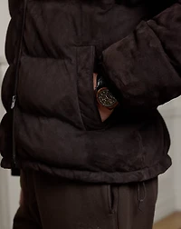Emerson Quilted Suede Down Jacket