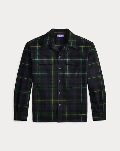 Plaid Cashmere Camp Shirt