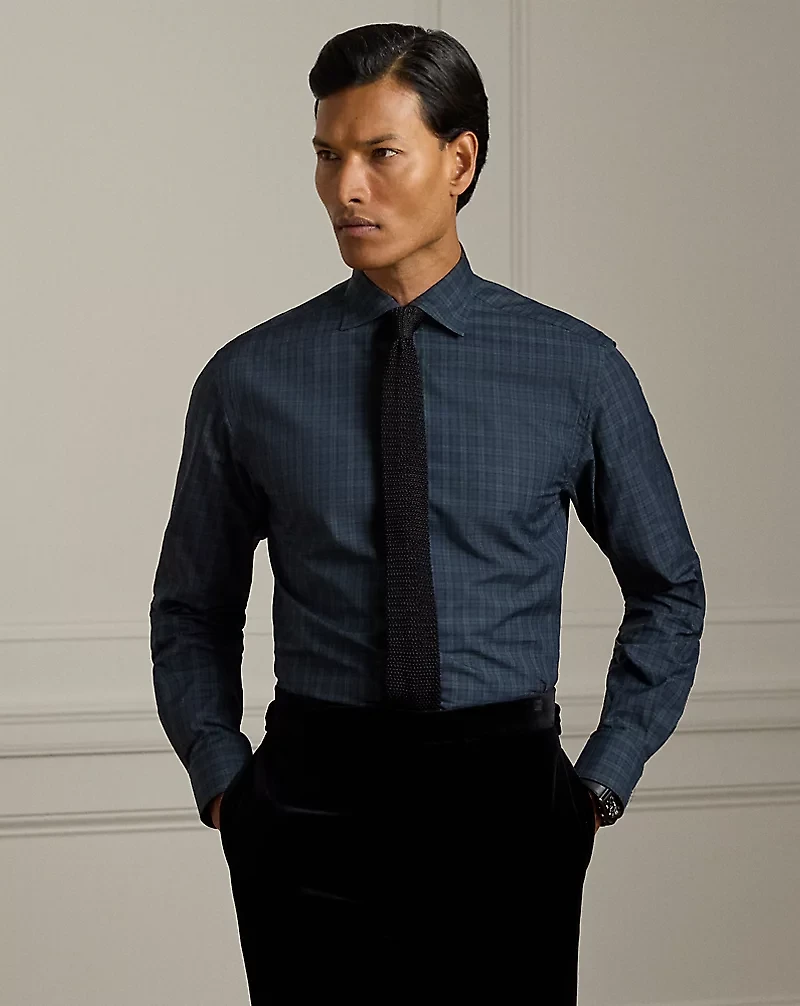 Micro-Plaid Poplin Shirt