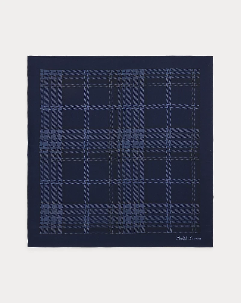 Plaid-Print Silk Pocket Square