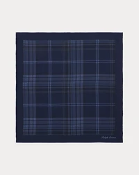 Plaid-Print Silk Pocket Square