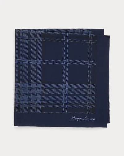 Plaid-Print Silk Pocket Square