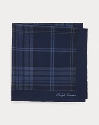 Plaid-Print Silk Pocket Square