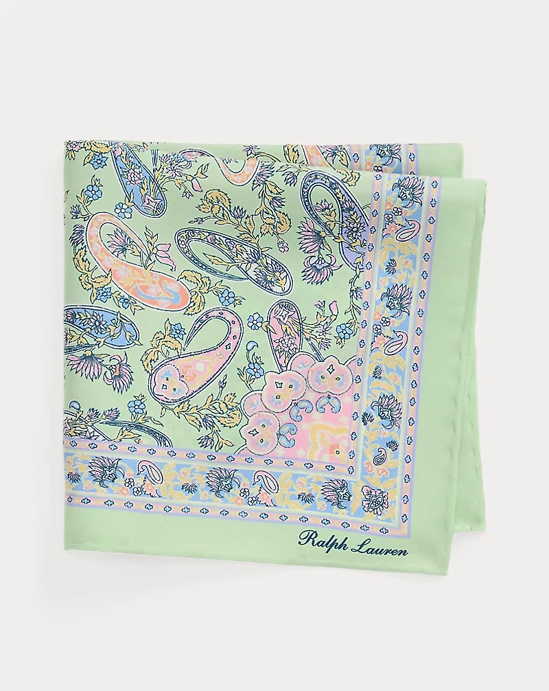 Paisley-Print Silk Habotai Pocket Square