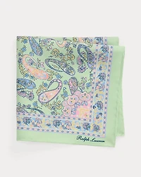Paisley-Print Silk Habotai Pocket Square