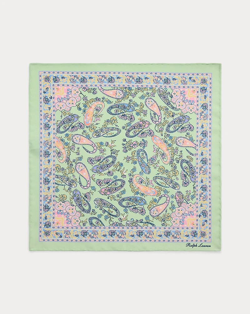 Paisley-Print Silk Habotai Pocket Square
