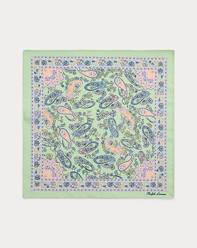 Paisley-Print Silk Habotai Pocket Square