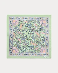 Paisley-Print Silk Habotai Pocket Square