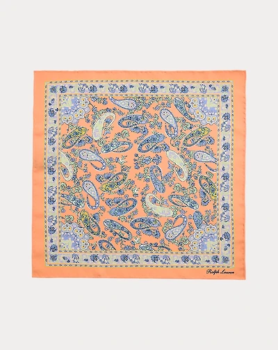 Paisley-Print Silk Habotai Pocket Square