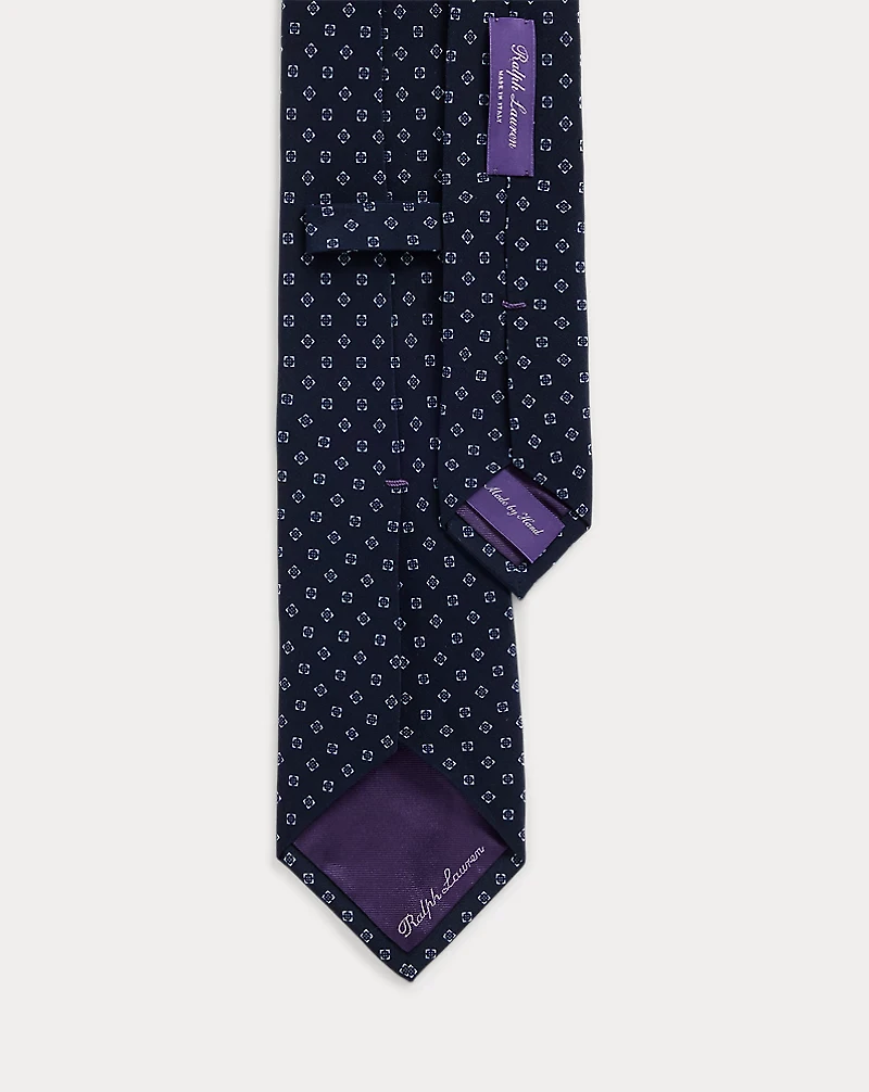 Geometric-Patterned Silk Crepe Tie