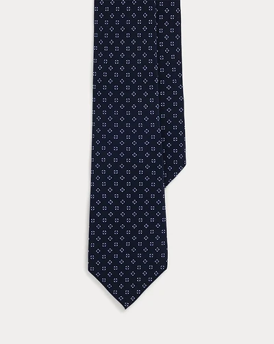 Geometric-Patterned Silk Crepe Tie