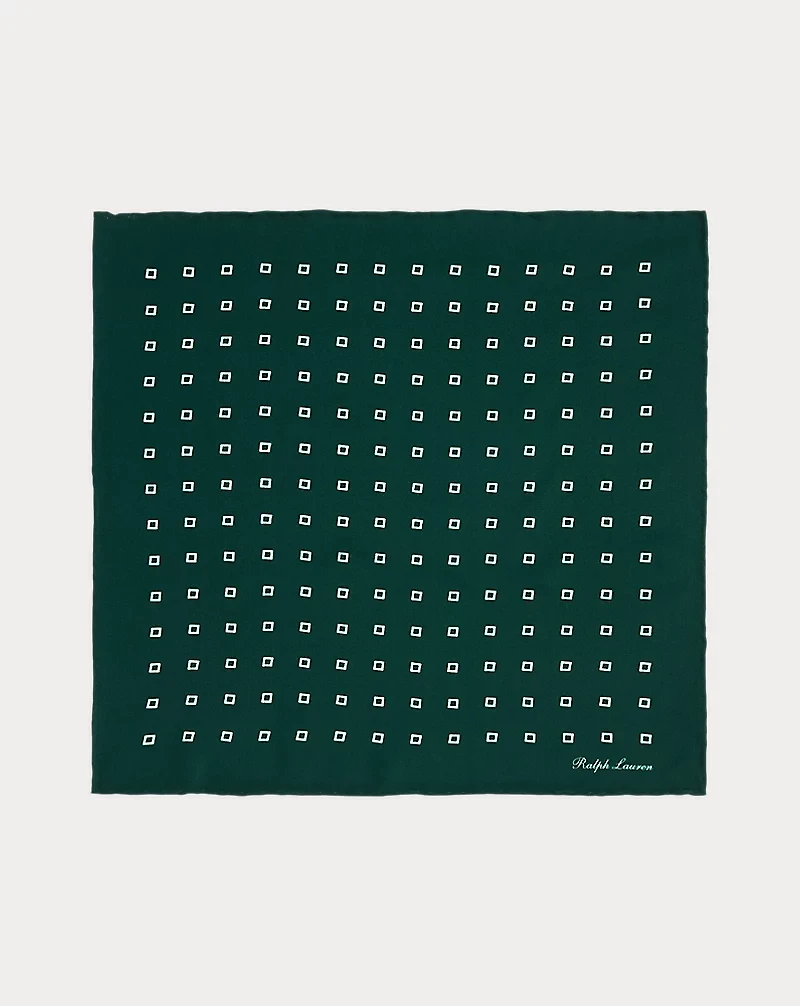 Square-Print Silk Pocket Square