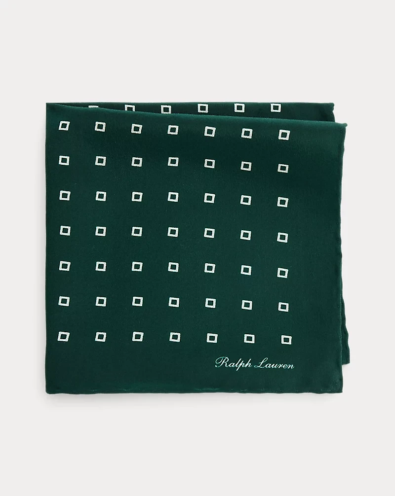 Square-Print Silk Pocket Square