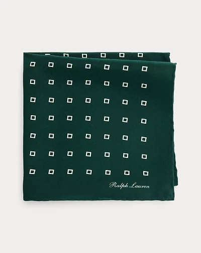 Square-Print Silk Pocket Square