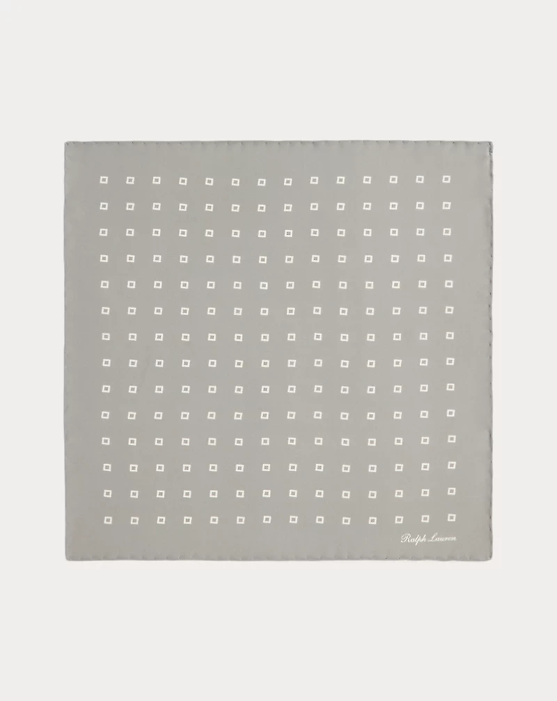 Square-Print Silk Pocket Square