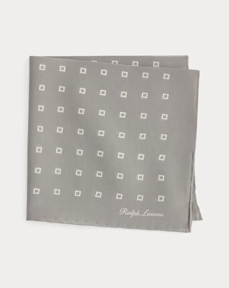 Square-Print Silk Pocket Square