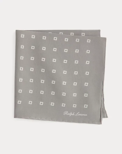 Square-Print Silk Pocket Square