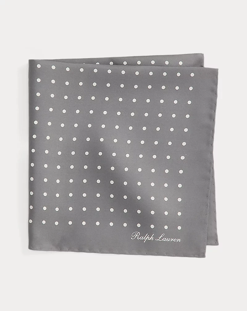Dot-Print Silk Pocket Square