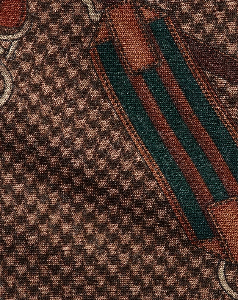 Equestrian-Print Cashmere-Silk Tie