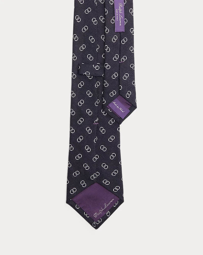 Linked-Circles Cashmere-Silk Tie