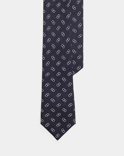 Linked-Circles Cashmere-Silk Tie