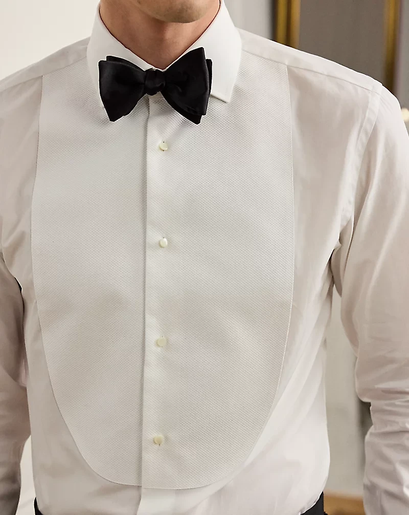 Piqué-Bib French Cuff Tuxedo Shirt