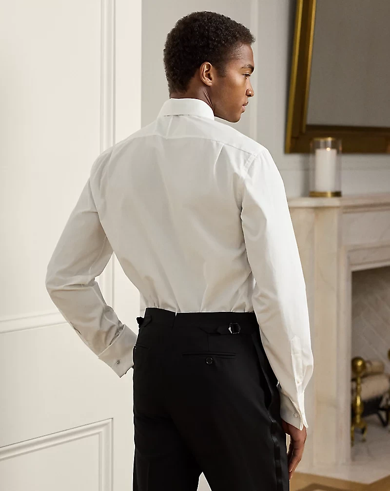 Pleated-Bib French Cuff Tuxedo Shirt