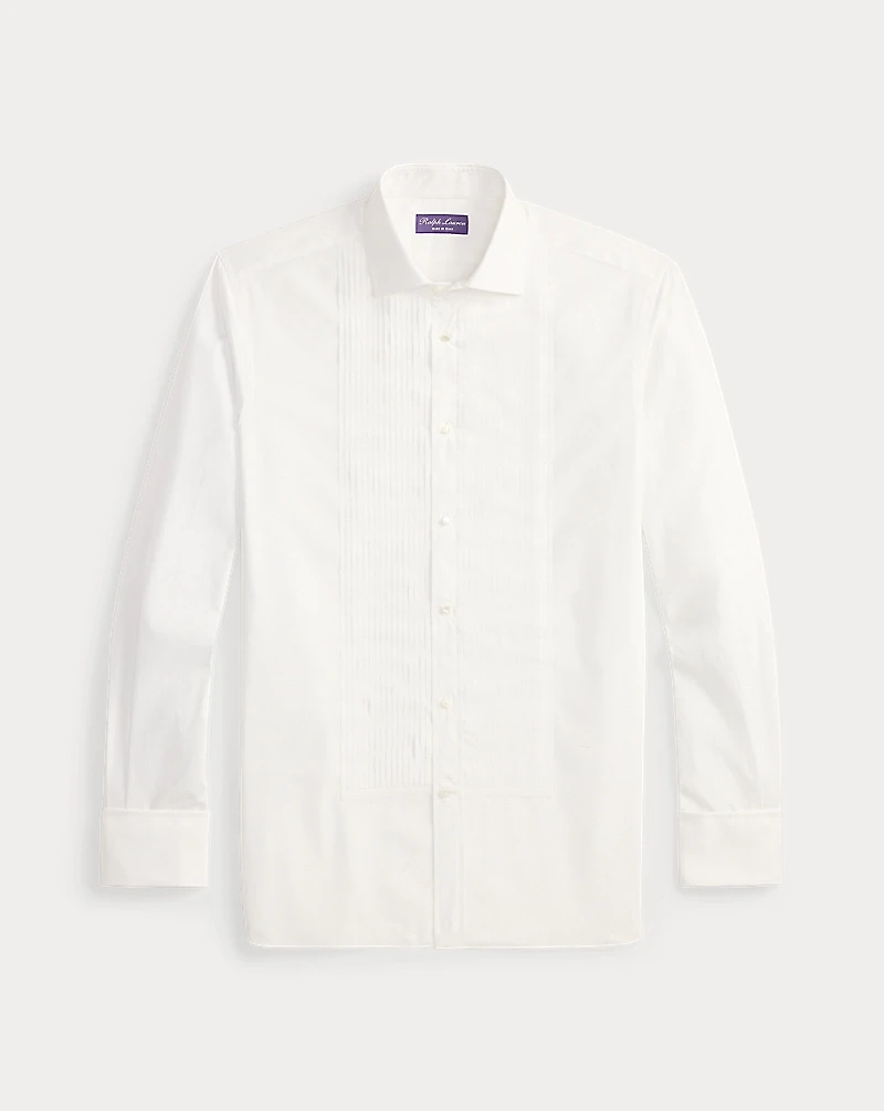 Pleated-Bib French Cuff Tuxedo Shirt