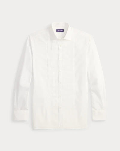 Pleated-Bib French Cuff Tuxedo Shirt