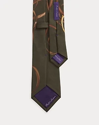 Equestrian-Print Silk Tie