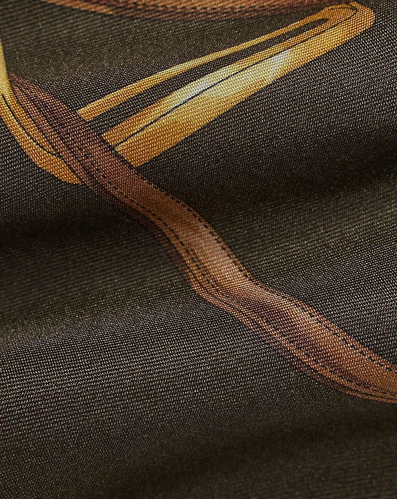 Equestrian-Print Silk Tie