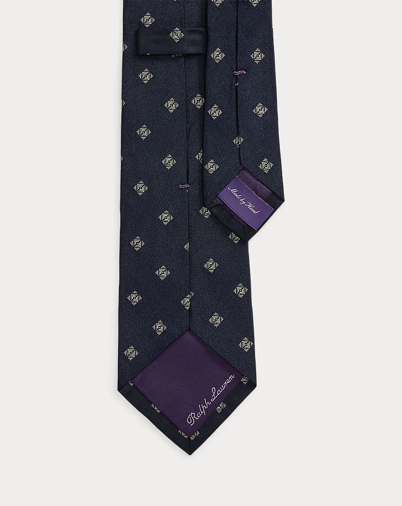 Diamond-Patterned Silk Tie