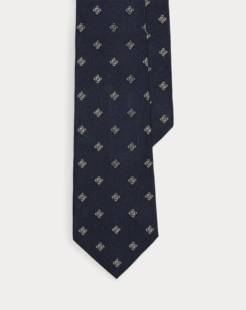 Diamond-Patterned Silk Tie