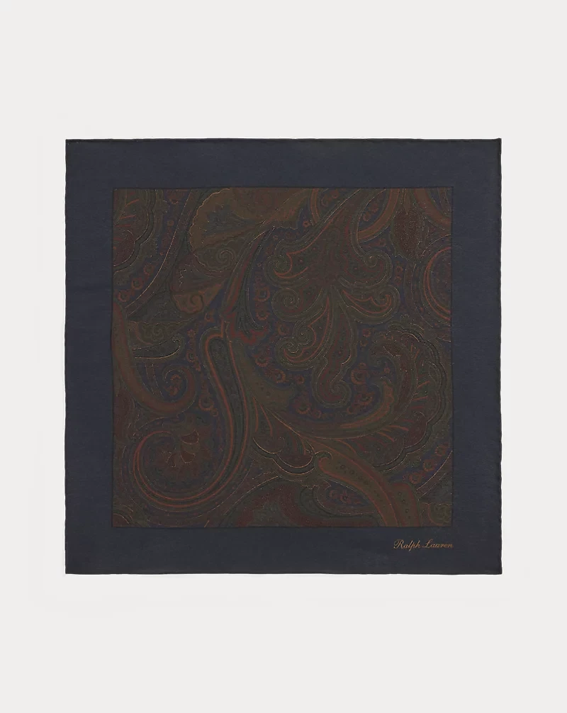 Paisley-Print Silk Pocket Square