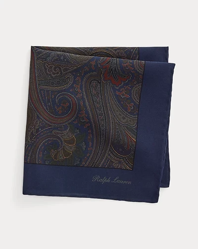 Paisley-Print Silk Pocket Square