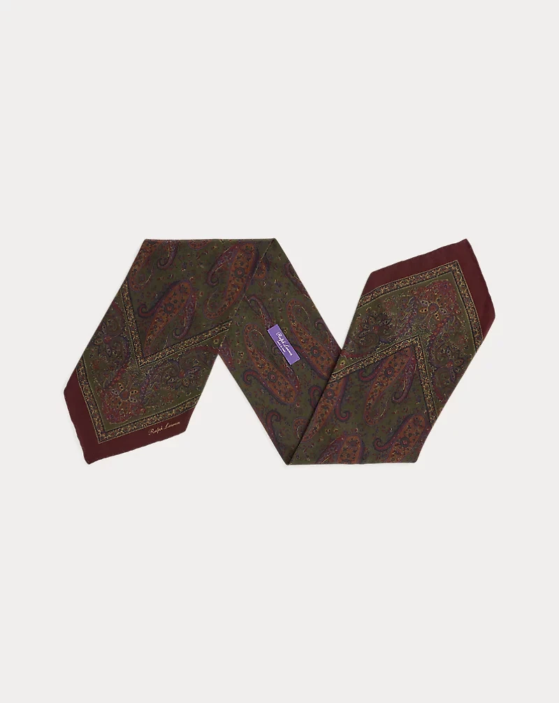 Paisley-Print Silk Crepe Neckerchief