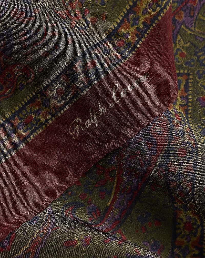 Paisley-Print Silk Crepe Neckerchief